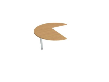 Doplnkový stôl Flex, ľavý, 120x75,5x(80x60) cm, buk/kov