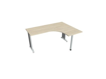 Pracovný stôl Flex, ergo, ľavý, 160x75,5x120 (60x60) cm, agát/kov