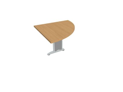 Doplnkový stôl Flex, pravý, 80x75,5x80 cm, buk/kov