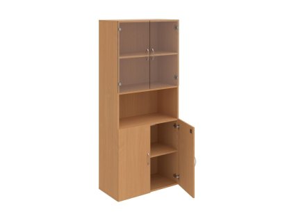 Policová skriňa Drive, zámok, 80x185x42 cm, buk/buk
