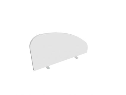 Paraván Hobis na hranu stola, oblý, 80 cm, biela