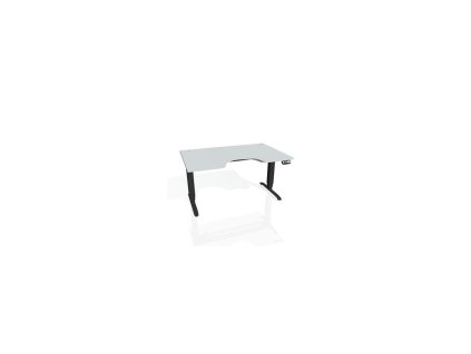 Pracovný stôl Motion Ergo, PO, 3S, 140x61-128x90 cm, sivá/čierna