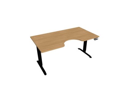 Pracovný stôl Motion Ergo, PO, 2S, 160x70,5-120,5x90 cm, dub/čierna
