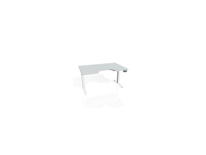 Pracovný stôl Motion Ergo, PO, 2S, 180x70,5-120,5x90 cm, sivá/biela