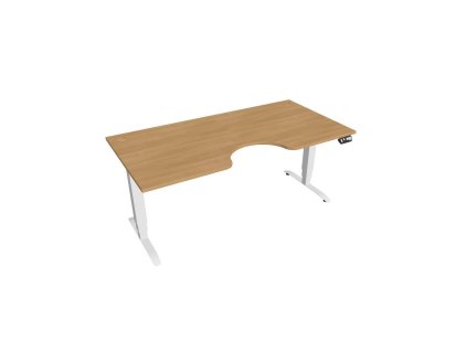 Pracovný stôl Motion Ergo, PO, 3S, 180x61-128x90 cm, dub/biela