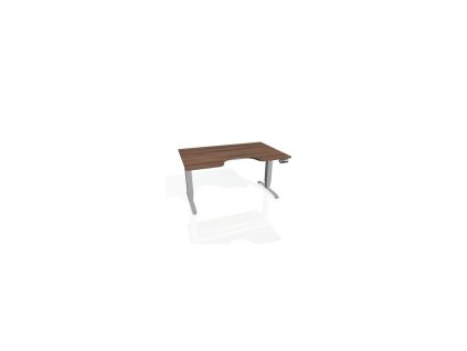 Pracovný stôl Motion Ergo, PO, 3S, 180x61-128x90 cm, orech/sivá
