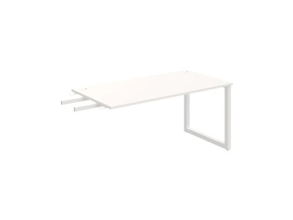 Pracovný stôl UNI O, kolmo reťaziaci, 160x75,5x80 cm, biela/biela