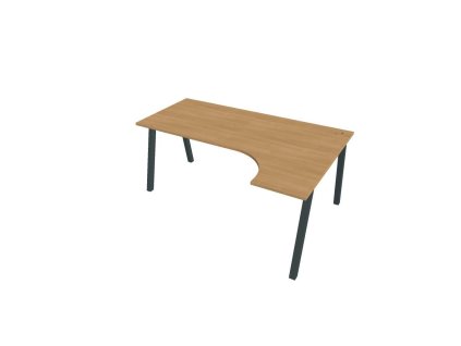 Pracovný stôl UNI A, ergo, ľavý, 180x75,5x120 cm, dub/čierna