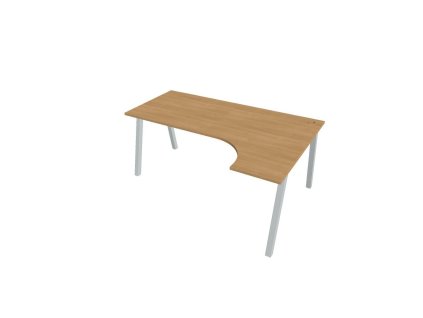 Pracovný stôl UNI A, ergo, ľavý, 180x75,5x120 cm, dub/sivá