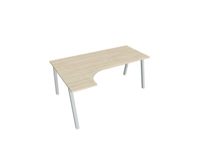 Pracovný stôl UNI A, ergo, pravý, 180x75,5x120 cm, agát/sivá