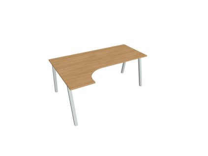 Pracovný stôl UNI A, ergo, pravý, 180x75,5x120 cm, dub/sivá