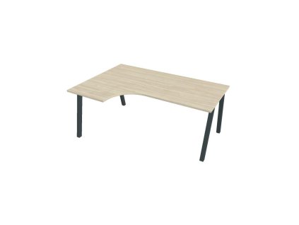 Pracovný stôl UNI A, ergo, pravý, 180x75,5x120 cm, agát/čierna