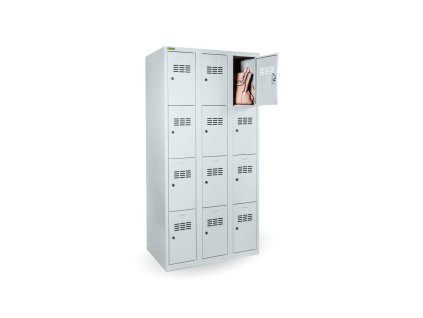 12- priehradková skriňa na úschovu cenností, uzamykateľná, v.180 x š.90 x h.50 cm, sivá