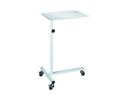 Nemocničný stolík na inštrumenty, mobilný, v.92-138 x š.40 x h.60cm, RAL9010 biela