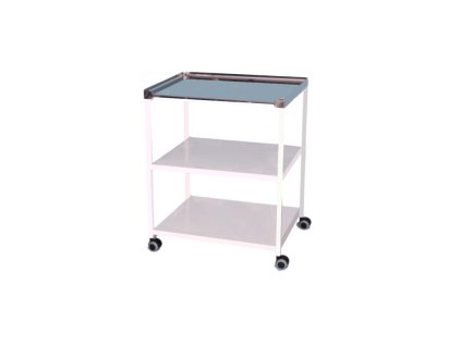 Nemocničný stolík policový, mobilný, v.80,5 x š.65 x h.46cm, RAL9003 biela