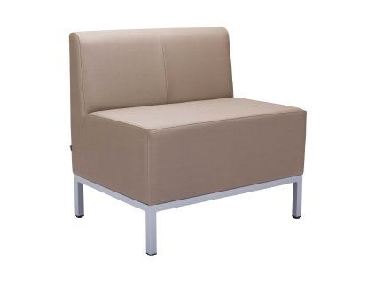 Jednkreslo Steve, celočalúnené, š. 80 cm, zdravot. ekokoža béžová KN0020, sivá konštrukcia