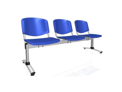 3-miestna lavica Imperia, konštrukcia sivá, plast modrá