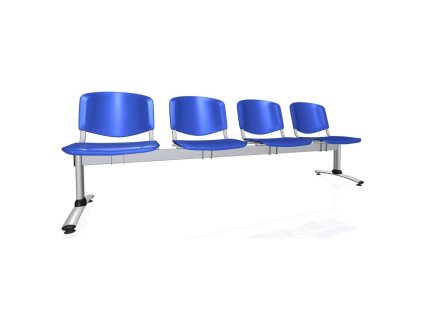 4-miestna lavica Imperia, konštrukcia sivá, plast modrá