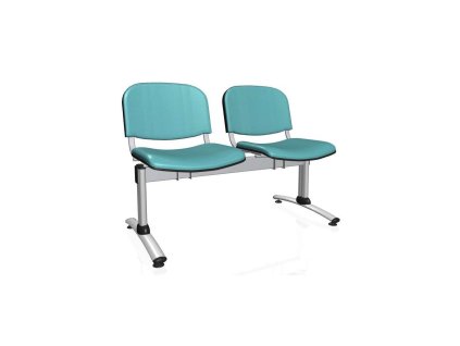 2-miestna lavica Imperia, konštrukcia sivá, zdr. ekokoža KN0061 modrá