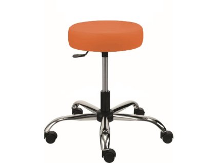 Zdravotnícka stolička NORA čalúnená, chróm, zdr. ekokoža KN0030 oranžová