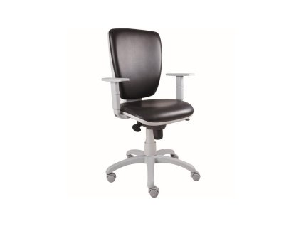 Zdravotnícka stolička Torino, kĺb,štandard kol., podrúčky, zdravot. ekokoža KN0010 čierna