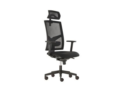 Kancelárska stolička GAME Šéf SYN čierna (Bombay 02) + PDH nastaviteľný + podrúčky P44