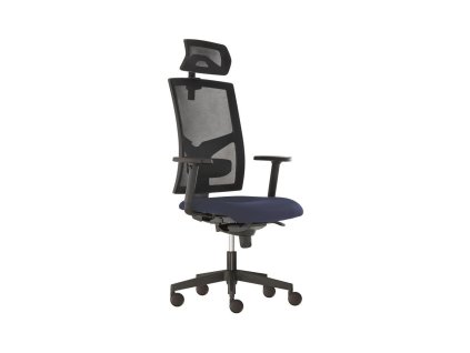 Kancelárska stolička GAME Šéf SYN modrá (Bombay 37) + PDH nastaviteľný + podrúčky P44