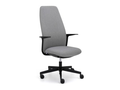Kancelárska stolička LEVIA, vysoké operadlo, s podrúčkami, látka Fortis 16