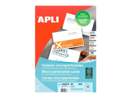 Vizitkový papier, 90x50,8mm, Agipa, A4, s mikroperforáciou,, 200g, 50 hárkov