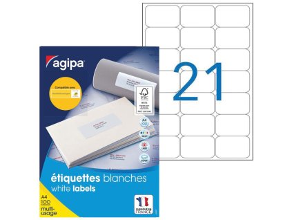 Etikety univerzálne 63,5x38,1mm Agipa A4 100 hárkov