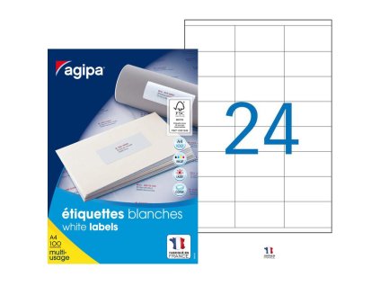 Etikety univerzálne 70x35mm Agipa A4 100 hárkov