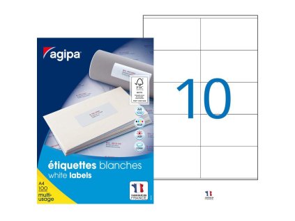 Etikety univerzálne 105x57mm Agipa A4 100 hárkov