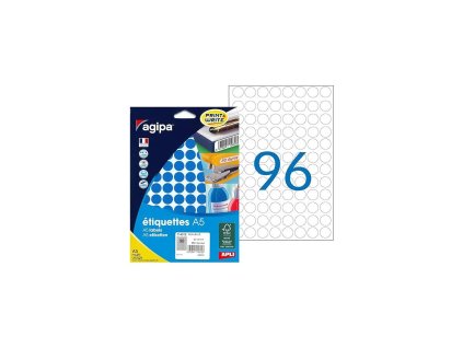 Etikety kruhové 15mm Agipa A5 modré