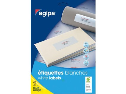 Etikety univerzálne na zakladače 38 x 190 mm Agipa A4 20 hárkov