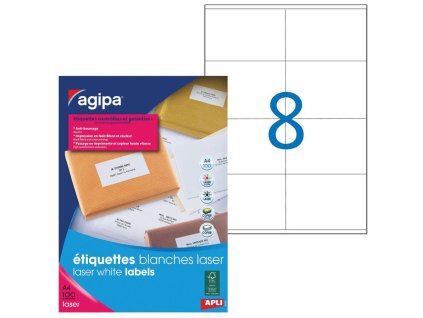 Etikety laser 105x72mm Agipa A4 100 hárkov