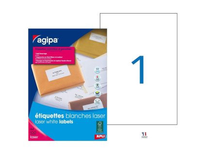Etikety laser 210x297mm Agipa A4 100 hárkov