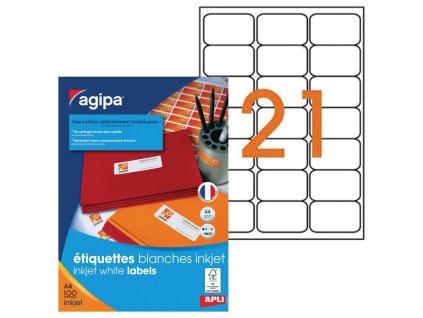 Etikety inkjet 63,5x38,1mm Agipa A4 100 hárkov