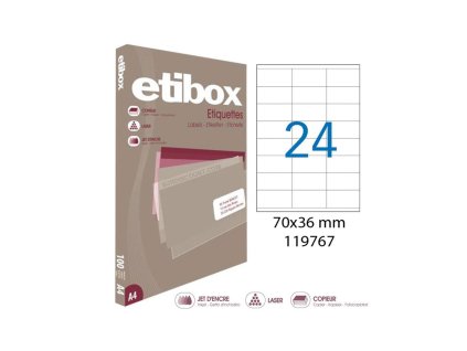 Etikety univerzálne 70x36mm Etibox A4 100 hárkov
