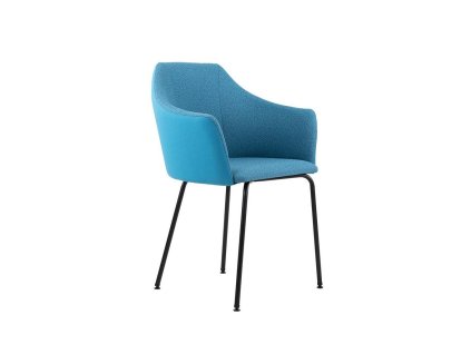 Konferenčné kreslo Ravenna Visitor Black, čierne nohy, látka VIS021 modrá