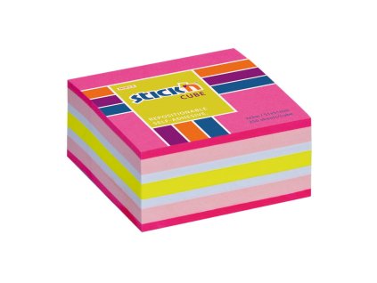 Samolepiaci bloček Stick’n Hopax mini, 51x51 mm, ružový mix