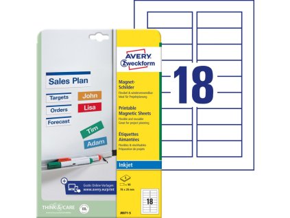 Magnetické popisovacie štítky Avery 78mm x 28m