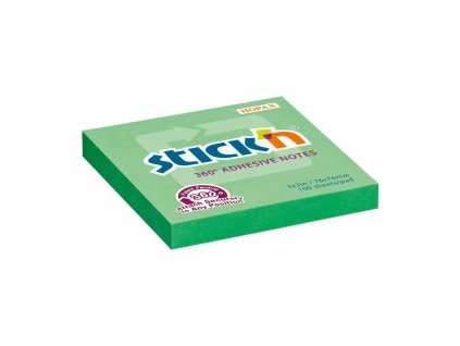 Samolepiaci bloček Stick’n Hopax, 360°, 76x76 mm, zelený
