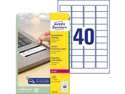 Etikety odolné na špeciálne použitie Avery ’okamžite viditeľná manipulácia’ 45,7x25,4mm biele