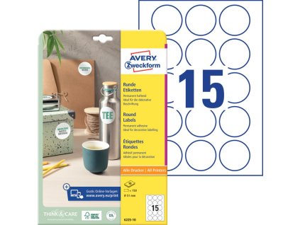 Etikety univerzálne kruhové 51mm Avery A4 10 hárkov