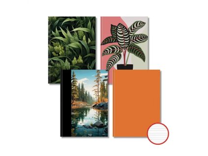 Záznamová kniha A5 96 listov linajková, mix motívov