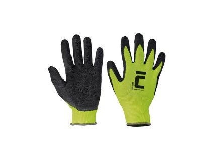 Rukavice nylonové, latexové PALAWAN, čierno/zelené, veľ. 10/XL