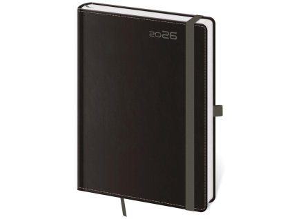 Diár DOUBLE BLACK týždenný B6 12x16,5cm 2026