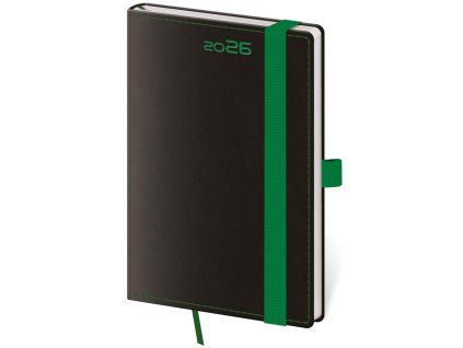 Diár BLACK GREEN týždenný vreckový A6 9x14cm 2026