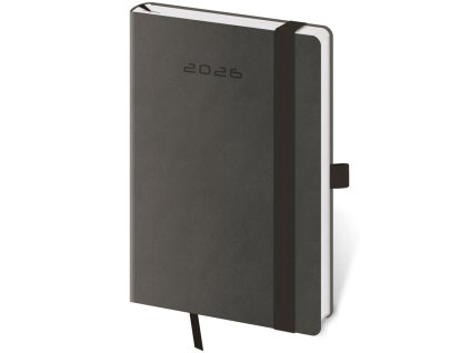 Diár Flexies týždenný vreckový A6 9x14cm tmavosivý 2026