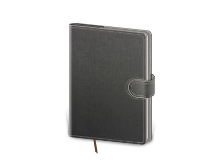 Diár Flip denný B6 12x16,5cm - šedo/šedý 2026